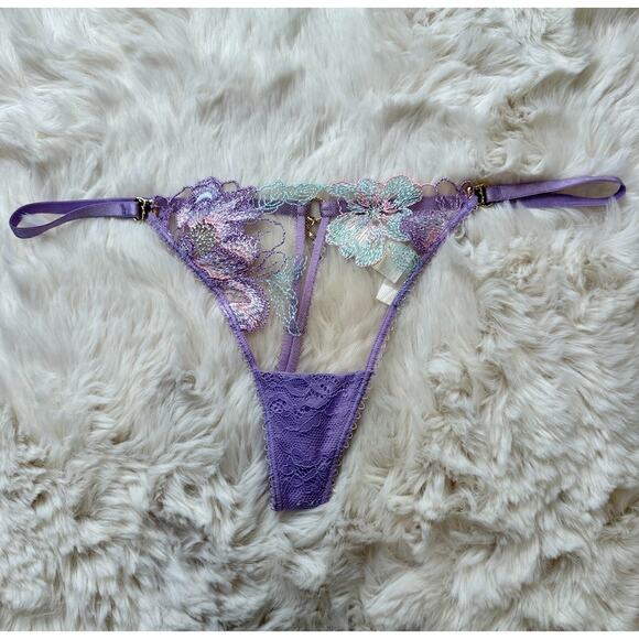 RARE🔥 Honey Birdette CHRISTINE💜 Unicorn Purple Lilac XS Thong - Picture 2 of 4